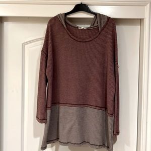 Anthropologie Easel oversized hooded tunic